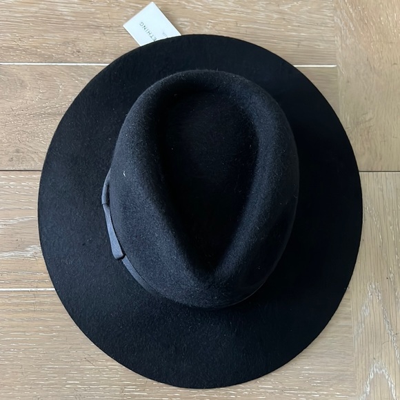 NWT Ace Of Something Aspen black 100% wool felt hat 57cm M w/grosgrain ribbon - Picture 2 of 7